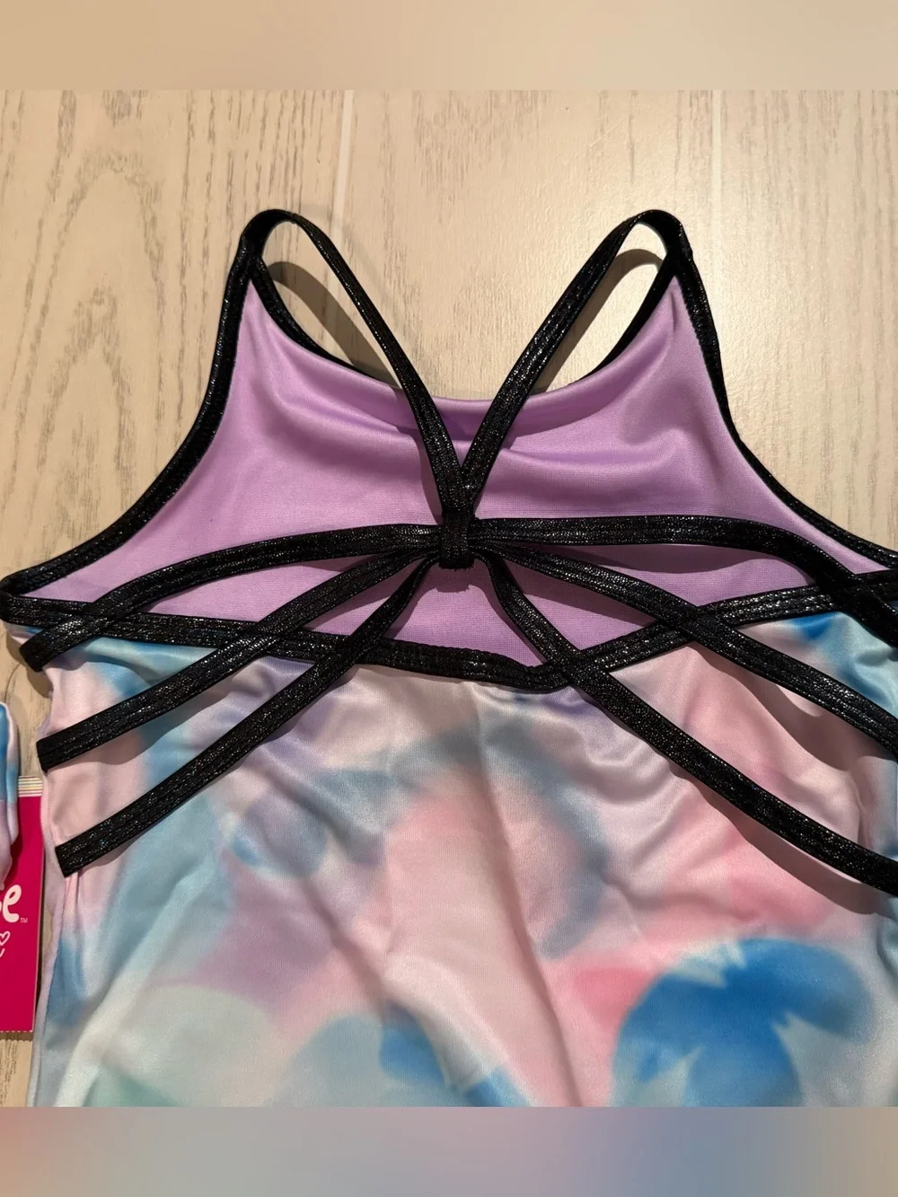 Justice‎ Dance Gym Girls Leotard L 12/14 Tie Dye Strappy Back NWT